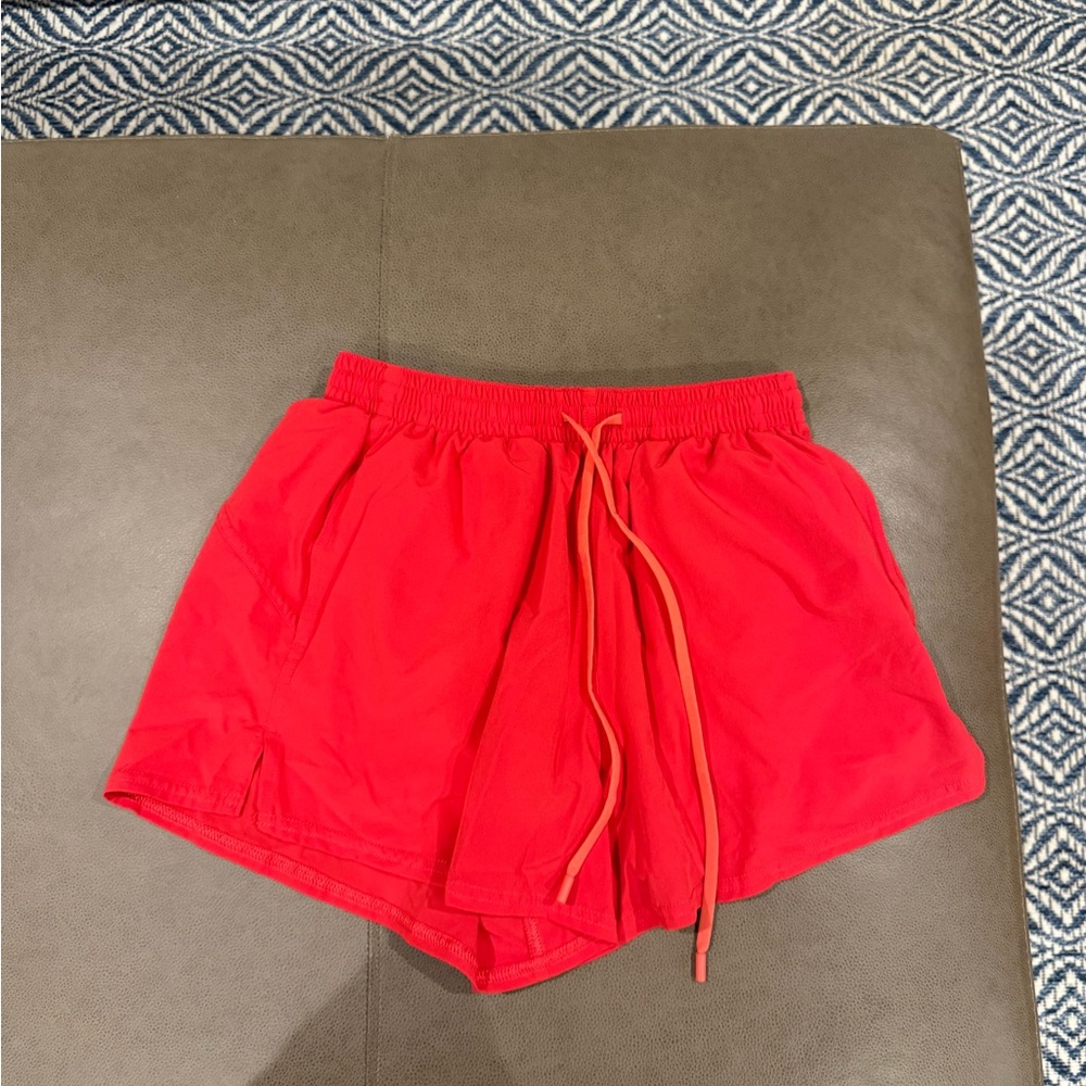 Lululemon Athletica Bright Red Athletic Shorts